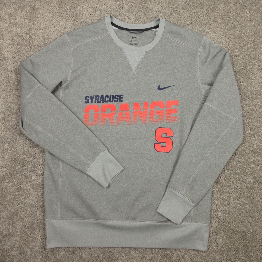 Syracuse Orange Sweater Mens Large Gray Nike Crewneck Sweatshirt‎ Team Gear NCAA